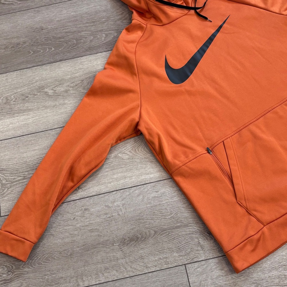 Nike Therma-FIT Hoodie Mens XXL Orange Pullover Training Swoosh Athletic - Picture 2 of 8